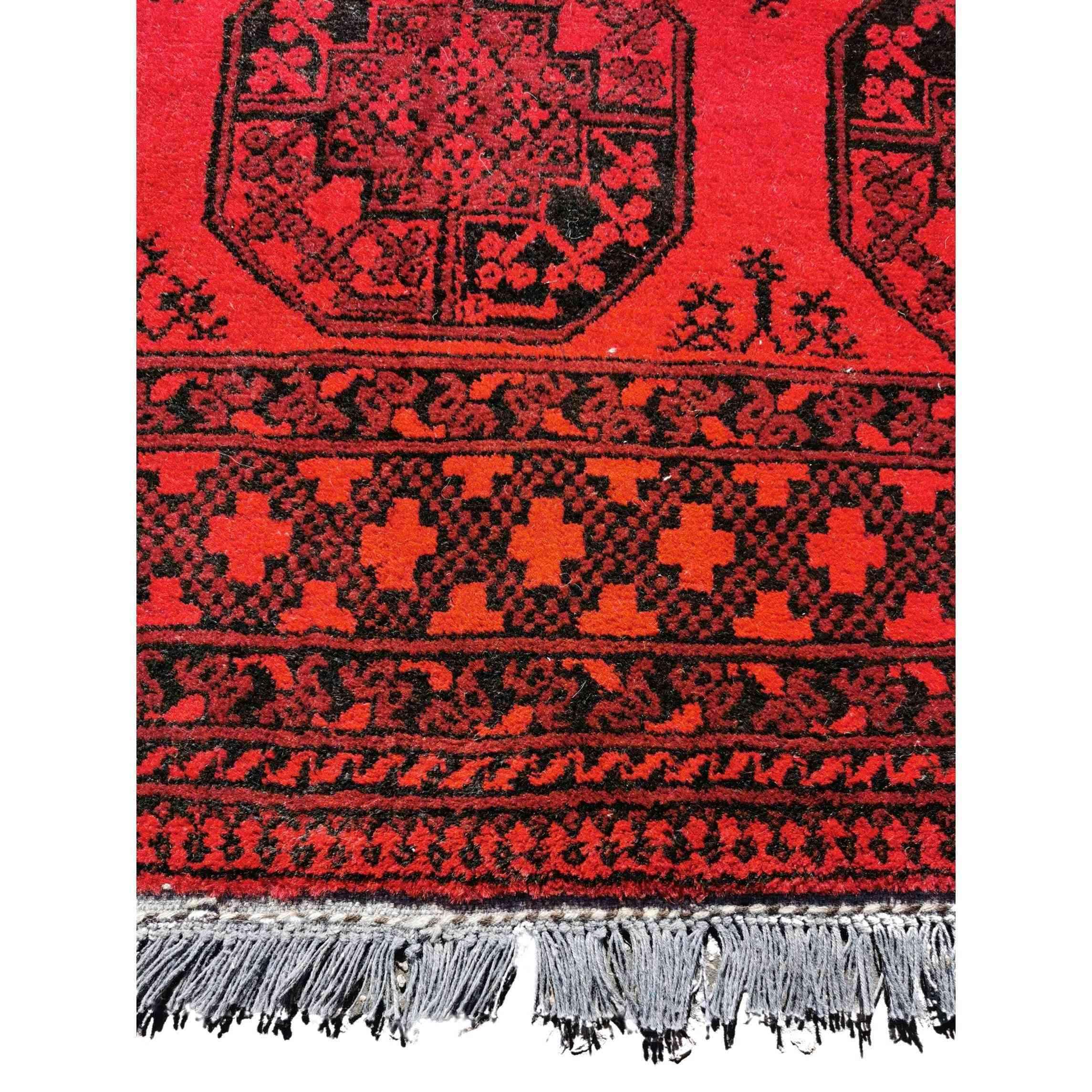 196 x 147 cm Afghan Handmade ghul Tribal Red Rug - Rugoutlet