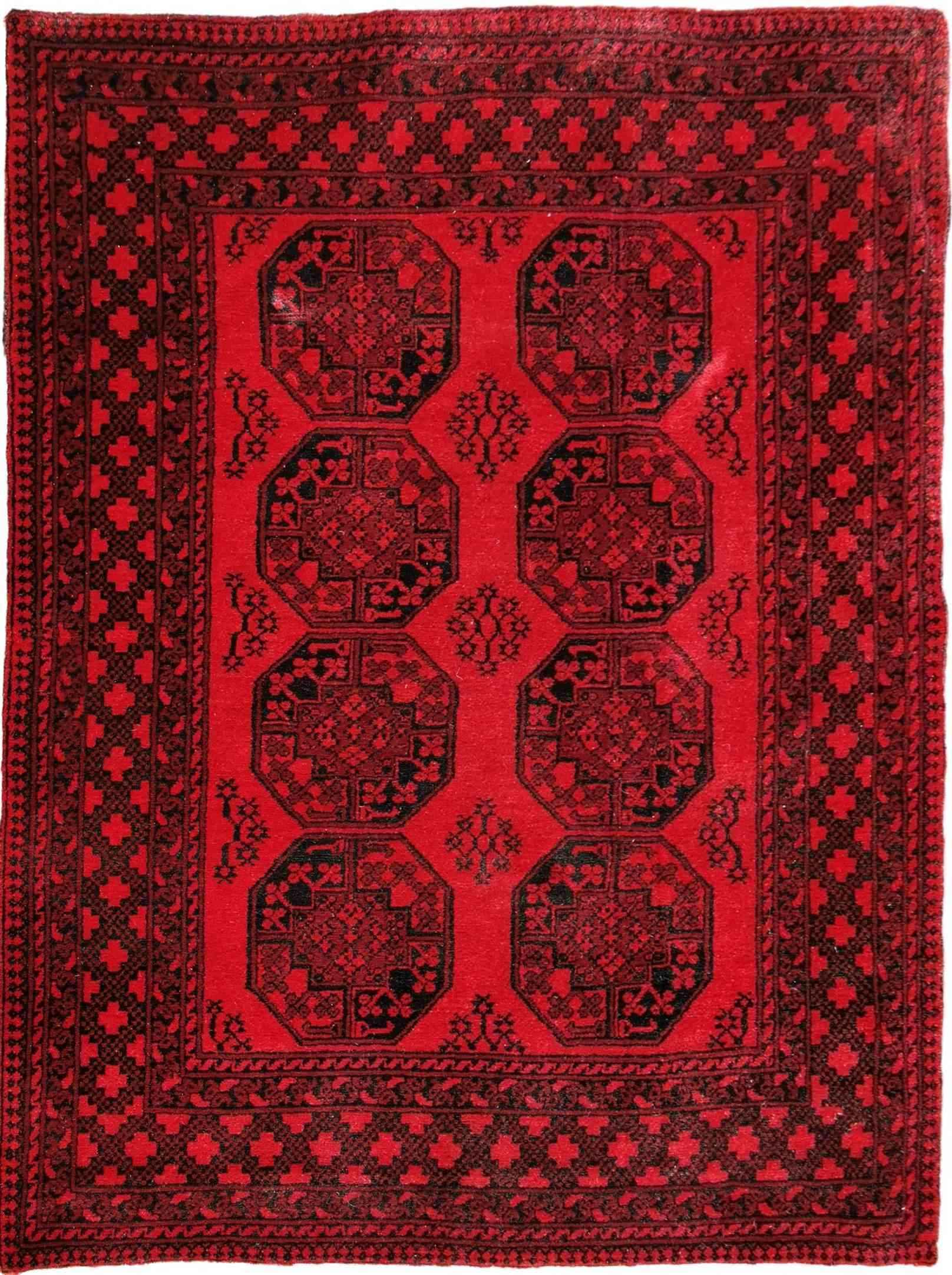 196 x 147 cm Afghan Handmade ghul Tribal Red Rug - Rugoutlet