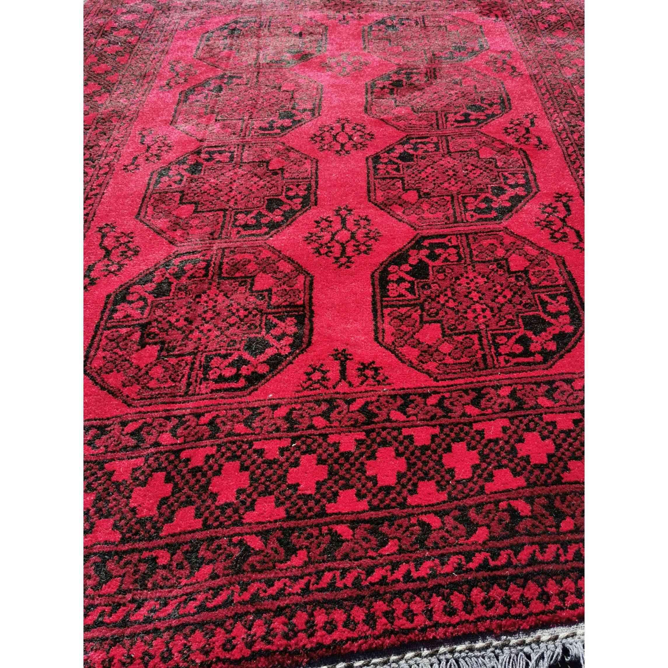196 x 147 cm Afghan Handmade ghul Tribal Red Rug - Rugmaster