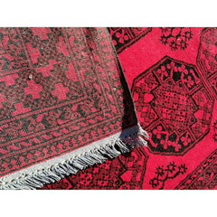 196 x 147 cm Afghan Handmade ghul Tribal Red Rug - Rugoutlet