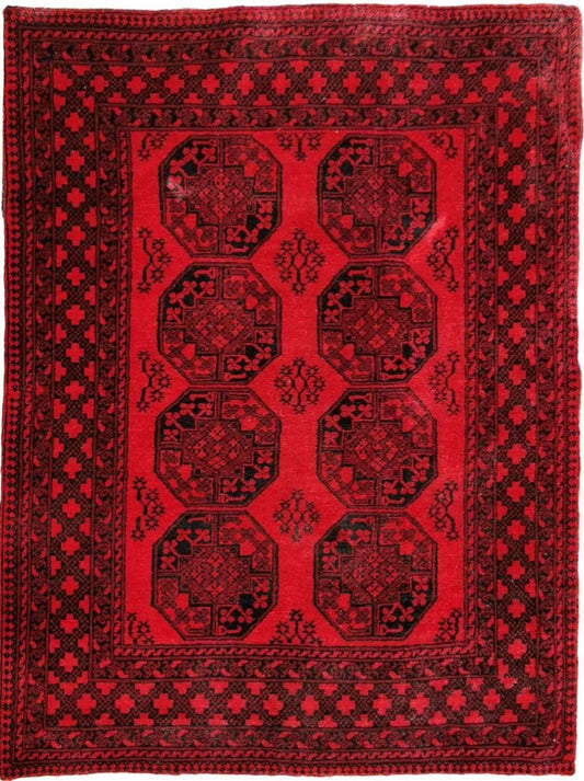 196 x 147 cm Afghan Handmade ghul Tribal Red Rug - Rugoutlet