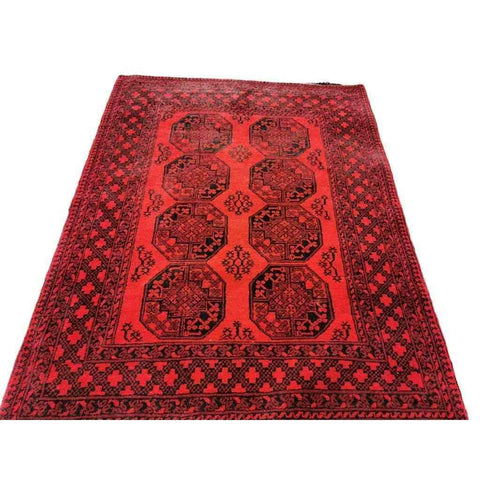 196 x 147 cm Afghan Handmade ghul Tribal Red Rug - Rugoutlet