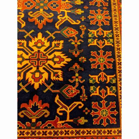 196 x 147 cm Afghan Natural Dye Tribal Orange Rug - Rugoutlet