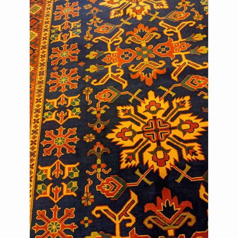 196 x 147 cm Afghan Natural Dye Tribal Orange Rug - Rugoutlet