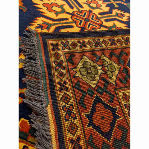 196 x 147 cm Afghan Natural Dye Tribal Orange Rug - Rugoutlet