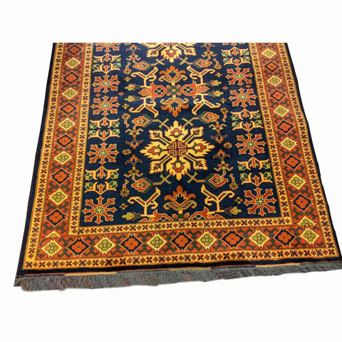 196 x 147 cm Afghan Natural Dye Tribal Orange Rug - Rugoutlet