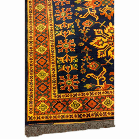 196 x 147 cm Afghan Natural Dye Tribal Orange Rug - Rugoutlet