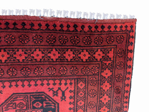 196 x 152 cm red Afghan handmade Traditional Red Rug - Rugoutlet