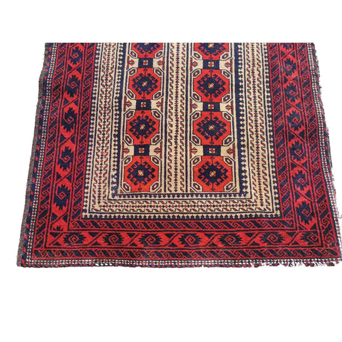 197 x 102 cm Persian Baluch Geometric Red Rug - Rugoutlet