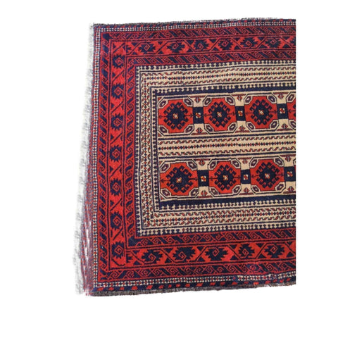 197 x 102 cm Persian Baluch Geometric Red Rug - Rugoutlet