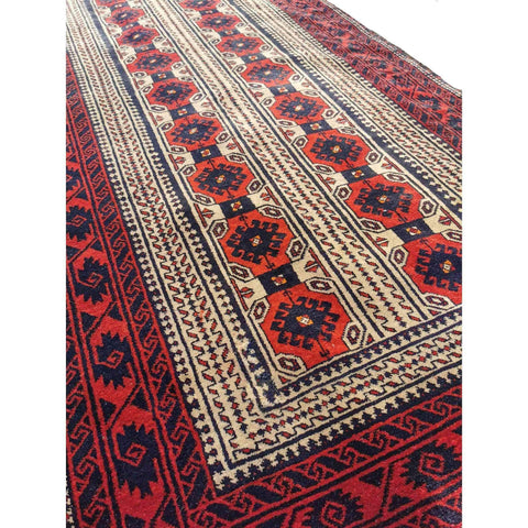 197 x 102 cm Persian Baluch Geometric Red Rug - Rugoutlet