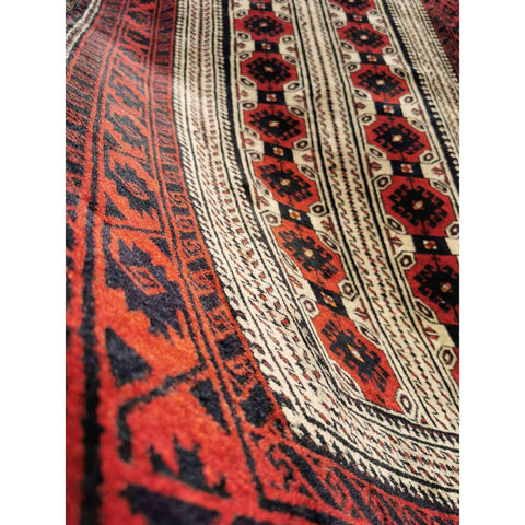 197 x 102 cm Persian Baluch Geometric Red Rug - Rugoutlet