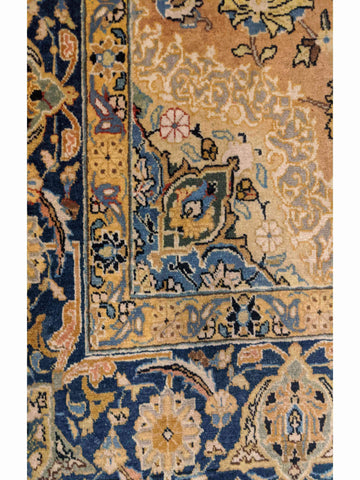 198 x 142 cm Beautiful old Kashan Antique Brown Rug - Rugoutlet