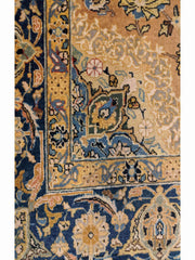 198 x 142 cm Beautiful old Kashan Antique Brown Rug - Rugmaster