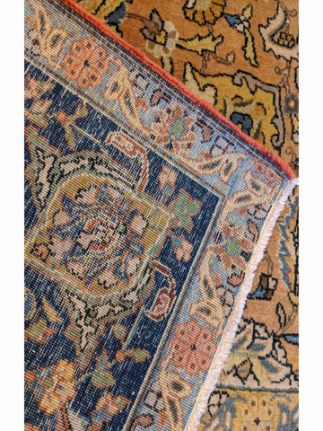 198 x 142 cm Beautiful old Kashan Antique Brown Rug - Rugoutlet