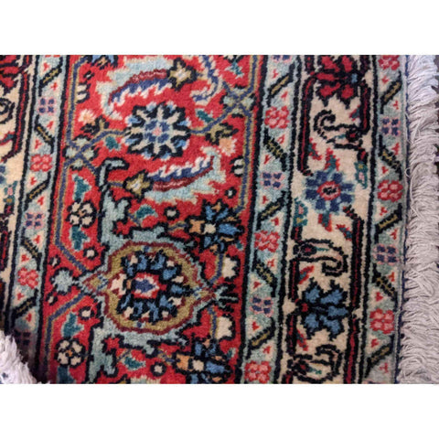 198 x 147 cm Persian Handmade Qum Traditional Red Rug - Rugmaster