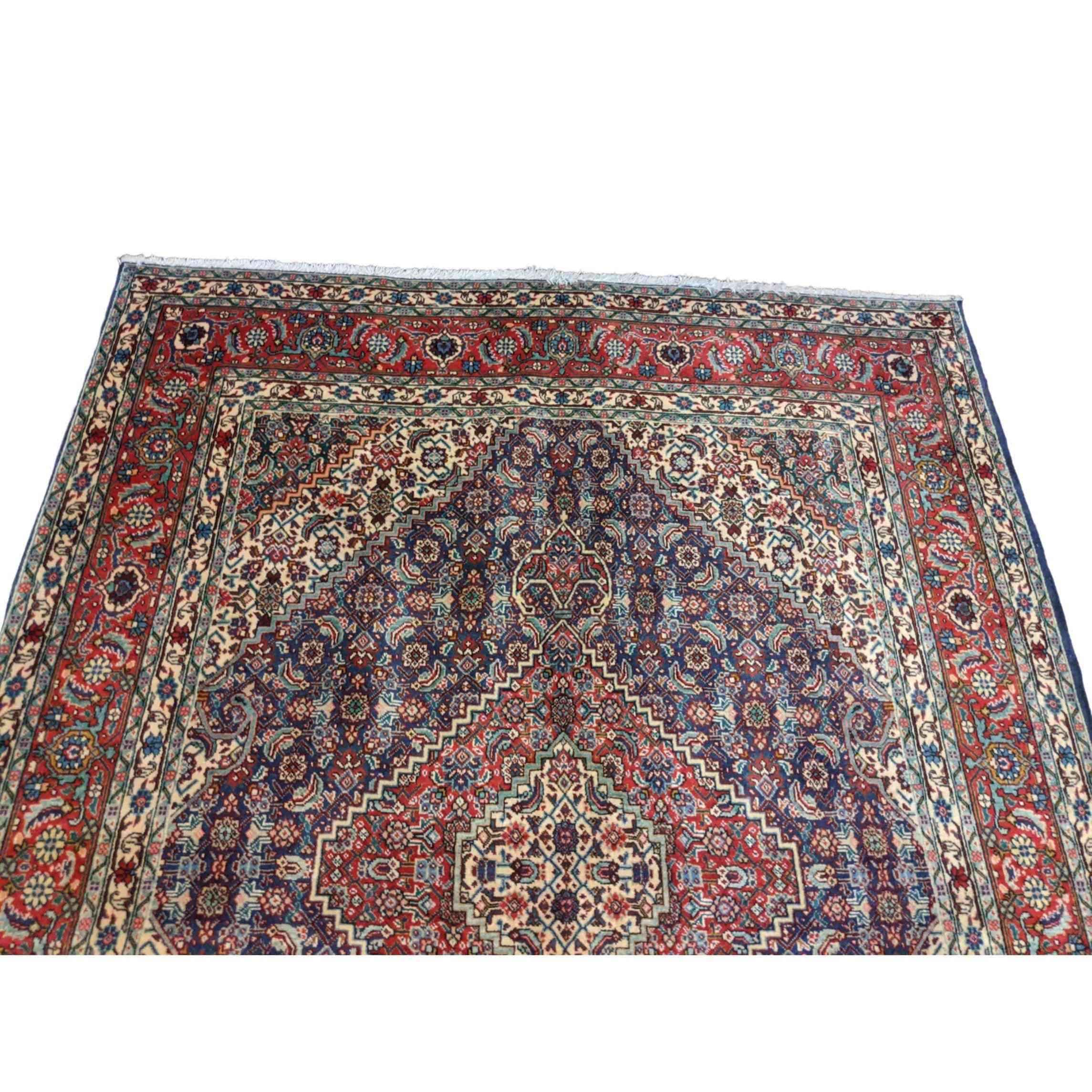 198 x 147 cm Persian Handmade Qum Traditional Red Rug - Rugmaster