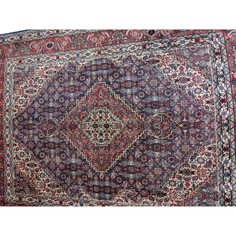 198 x 147 cm Persian Handmade Qum Traditional Red Rug - Rugmaster