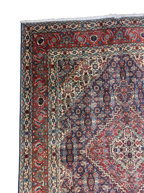198 x 147 cm Persian Handmade Qum Traditional Red Rug - Rugmaster