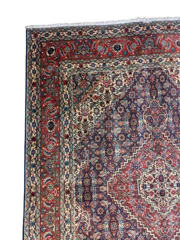 198 x 147 cm Persian Handmade Qum Traditional Red Rug - Rugmaster