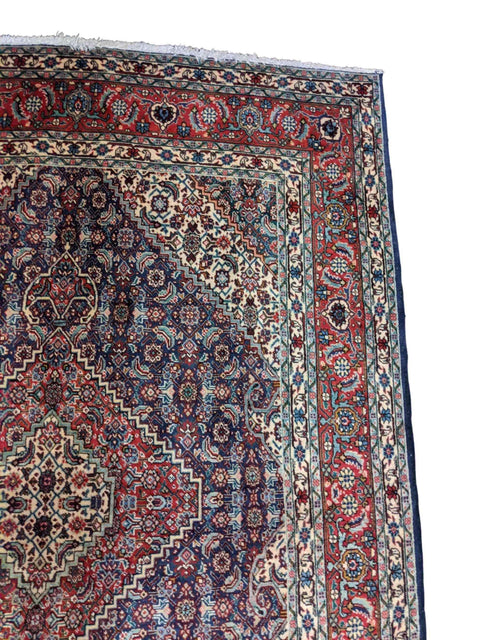 198 x 147 cm Persian Handmade Qum Traditional Red Rug - Rugmaster