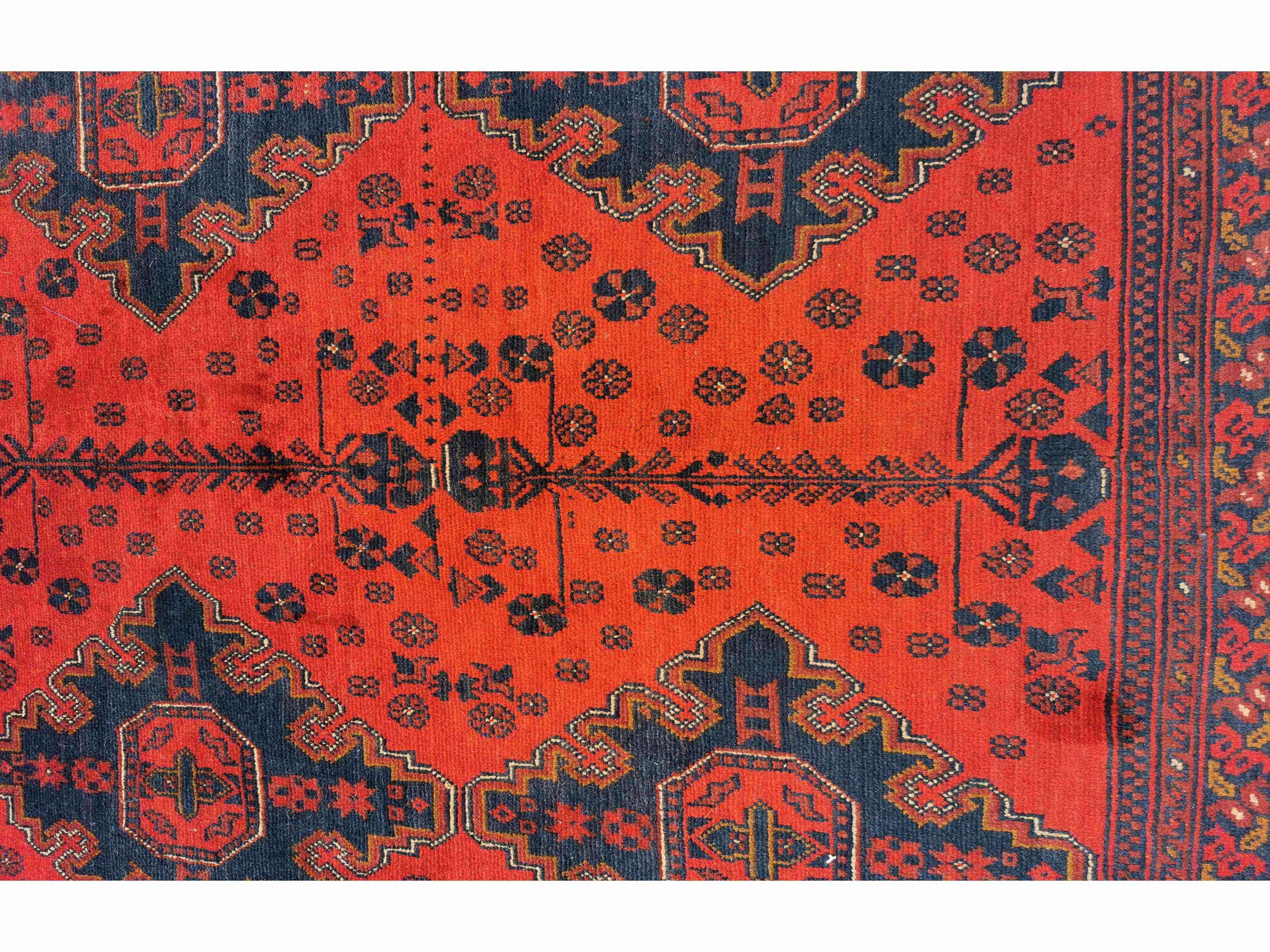 198 x 288 cm Afghan Khan Tribal Red Rug - Rugmaster