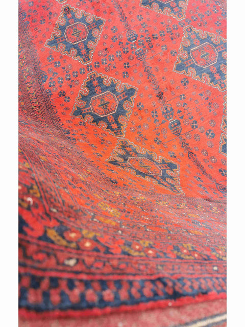 198 x 288 cm Afghan Khan Tribal Red Rug - Rugmaster