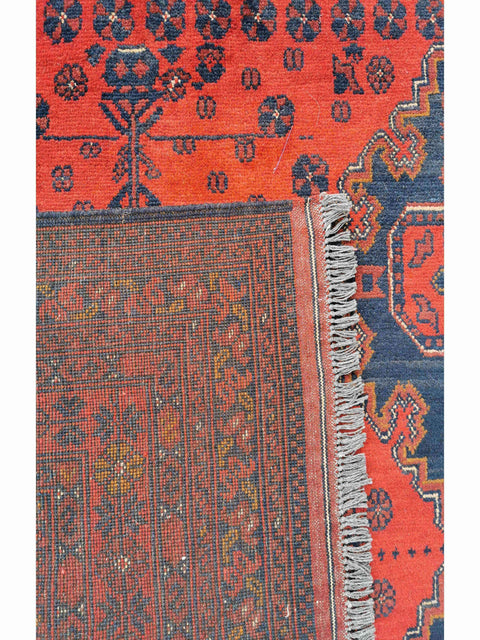 198 x 288 cm Afghan Khan Tribal Red Rug - Rugmaster