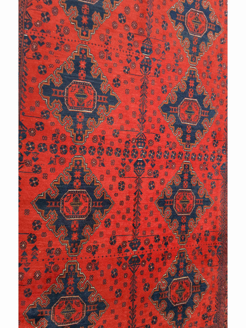 198 x 288 cm Afghan Khan Tribal Red Rug - Rugmaster