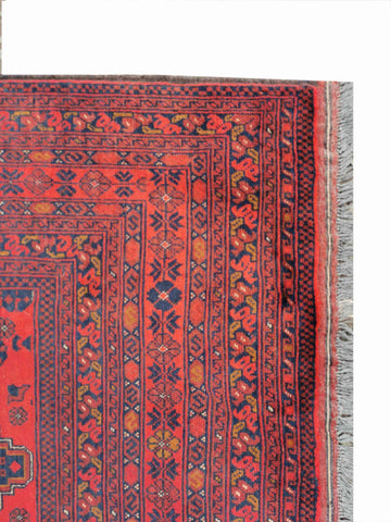198 x 288 cm Afghan Khan Tribal Red Rug - Rugmaster