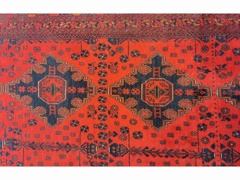 198 x 288 cm Afghan Khan Tribal Red Rug - Rugmaster