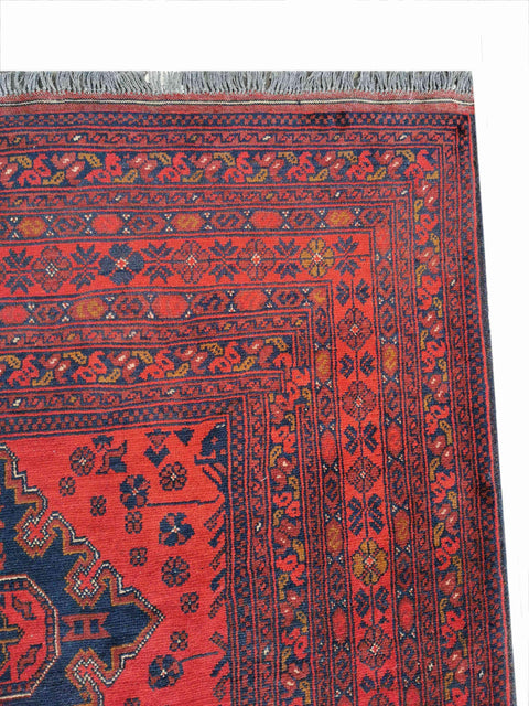 198 x 288 cm Afghan Khan Tribal Red Rug - Rugmaster