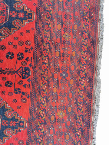 198 x 288 cm Afghan Khan Tribal Red Rug - Rugmaster
