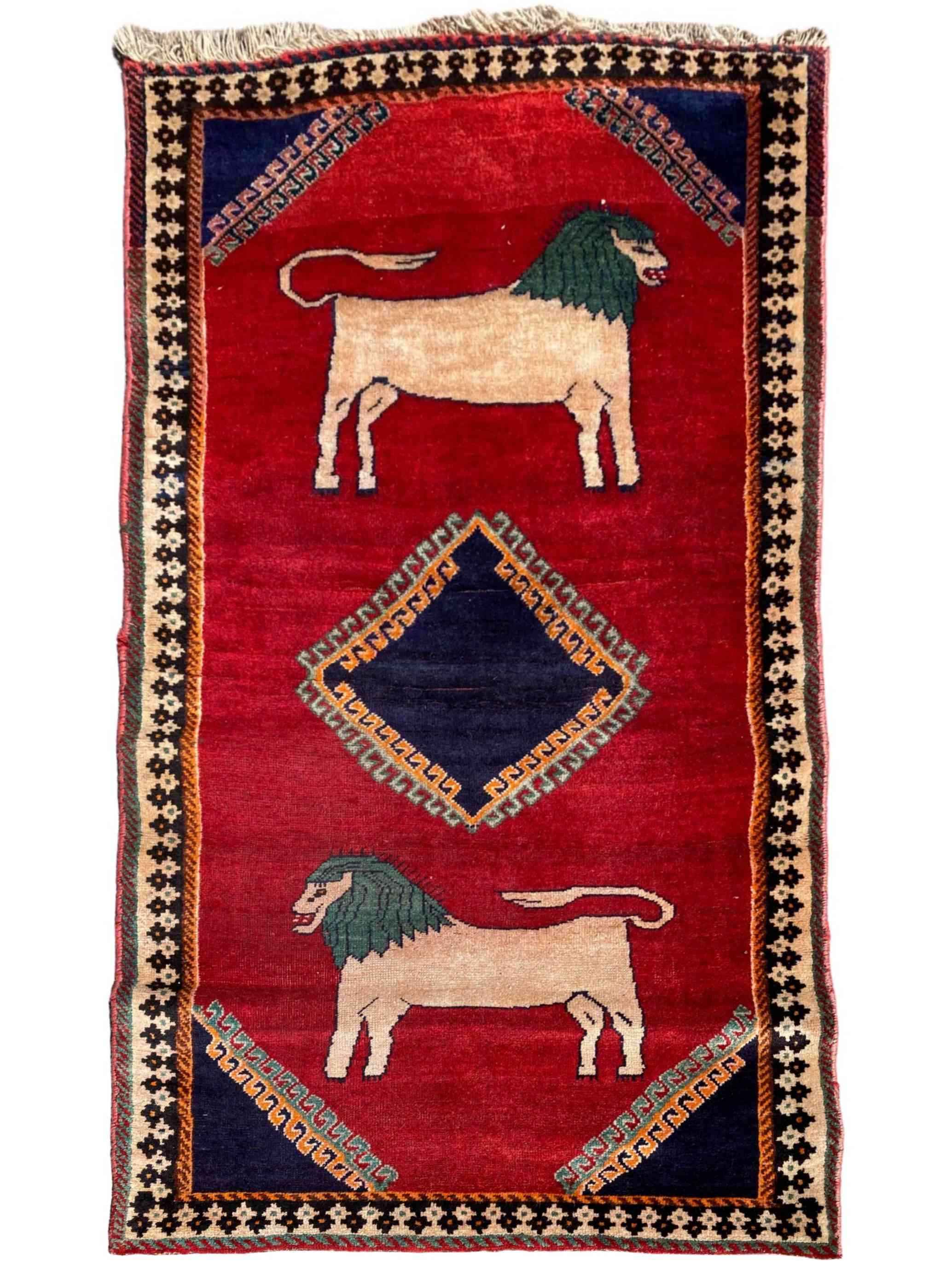 200 x 100 cm Qashqai Tribal Red Rug - Rugmaster
