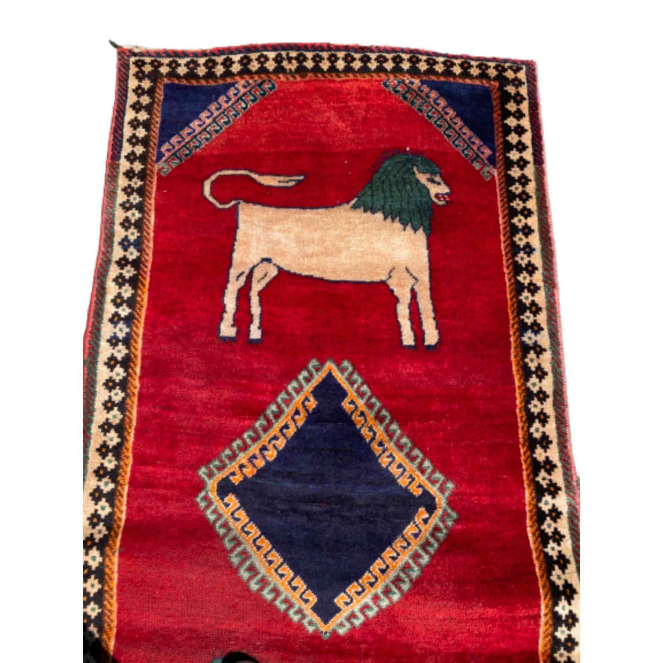 200 x 100 cm Qashqai Tribal Red Rug - Rugmaster