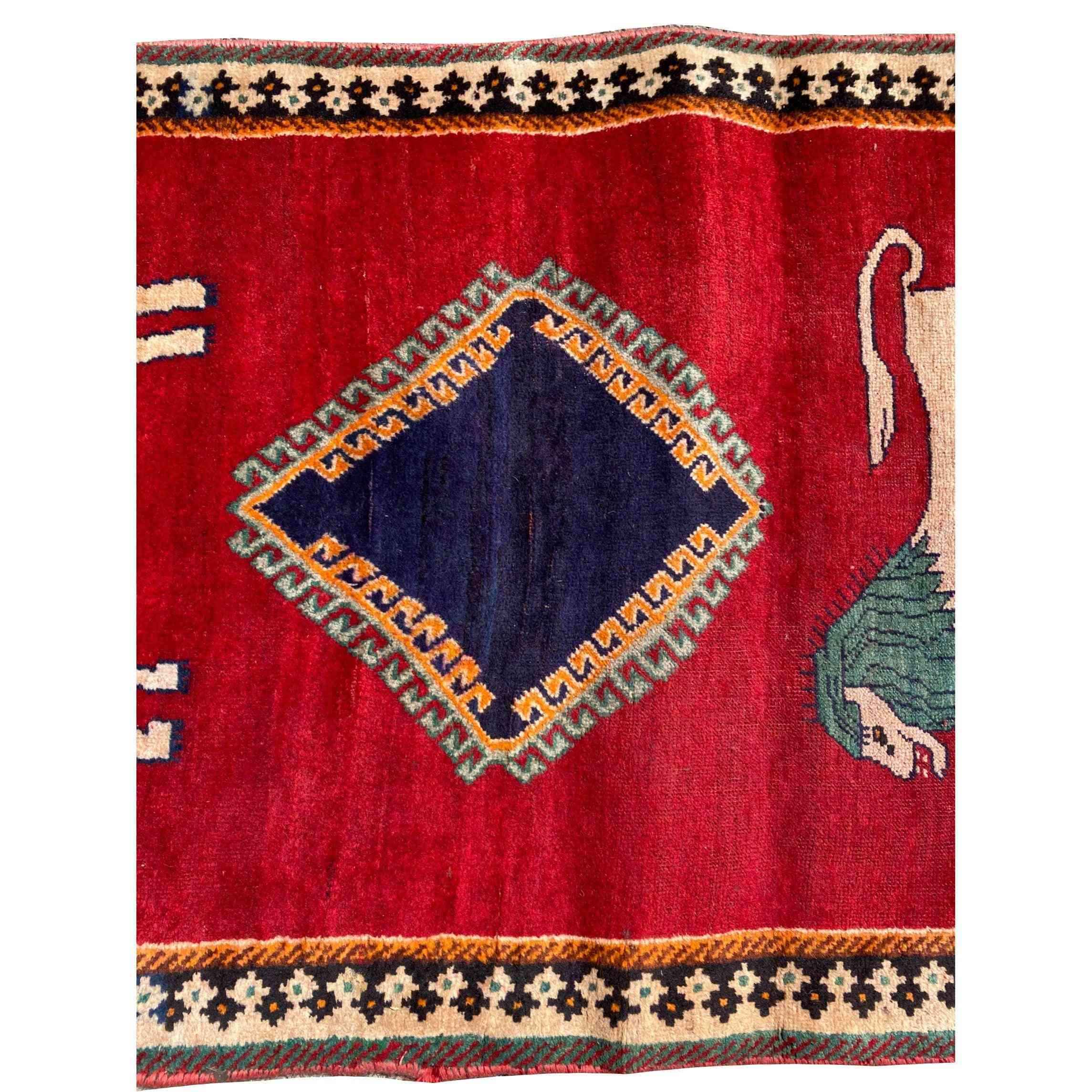 200 x 100 cm Qashqai Tribal Red Rug - Rugmaster