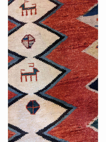 200 x 102 cm Shiraz Qashqai Traditional Red Rug - Rugoutlet
