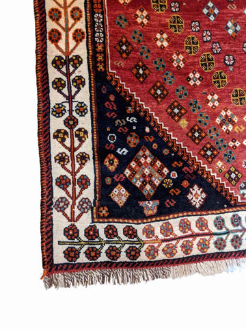 200 x 105 cm Qashqai Tribal Red Rug - Rugmaster