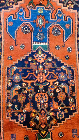 200 x 110 cm Persian hamadan Traditional Orange Rug - Rugoutlet