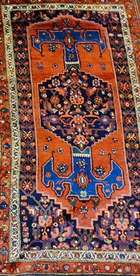 200 x 110 cm Persian hamadan Traditional Orange Rug - Rugoutlet