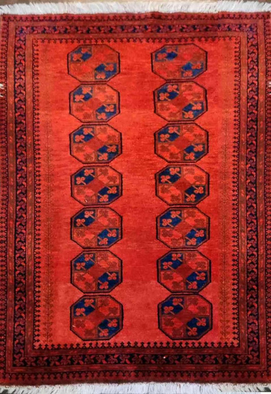 200 x 115 cm Afghan Red Traditional Red Rug - Rugmaster