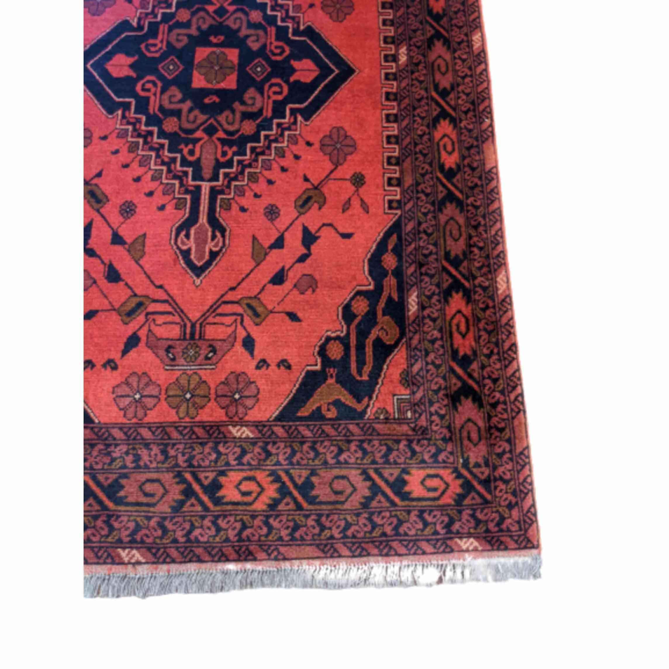 200 x 125 cm Afghan Khan Tribal Red Rug - Rugoutlet