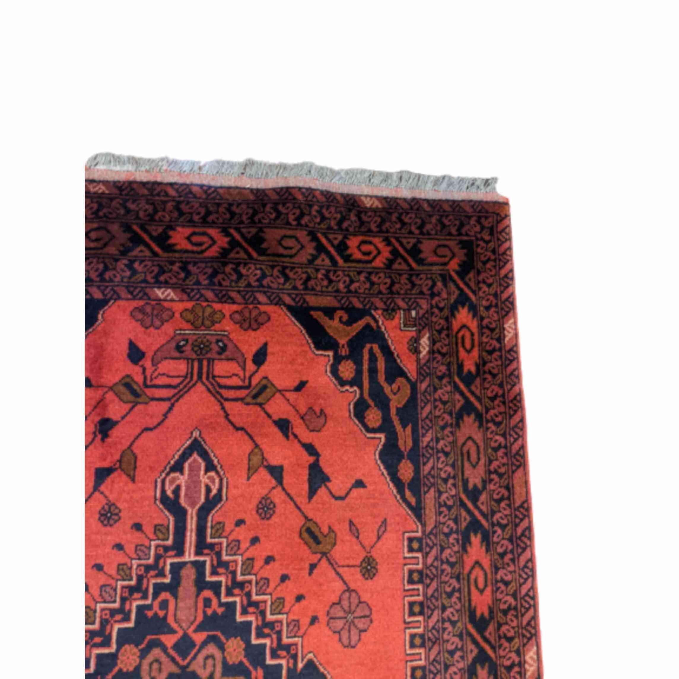 200 x 125 cm Afghan Khan Tribal Red Rug - Rugoutlet