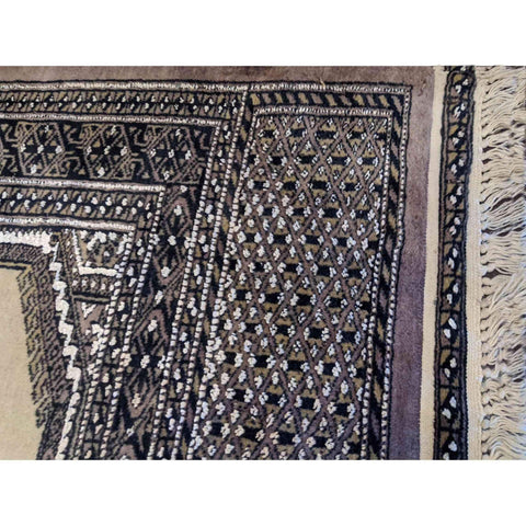 200 x 125 cm Silk and wool Pakistan Bukhara Modern Grey Rug - Rugmaster