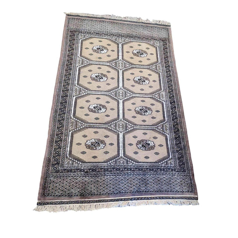 200 x 125 cm Silk and wool Pakistan Bukhara Modern Grey Rug - Rugmaster