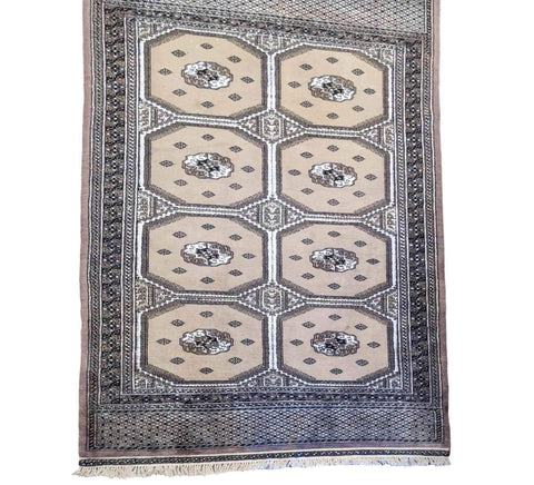 200 x 125 cm Silk and wool Pakistan Bukhara Modern Grey Rug - Rugmaster