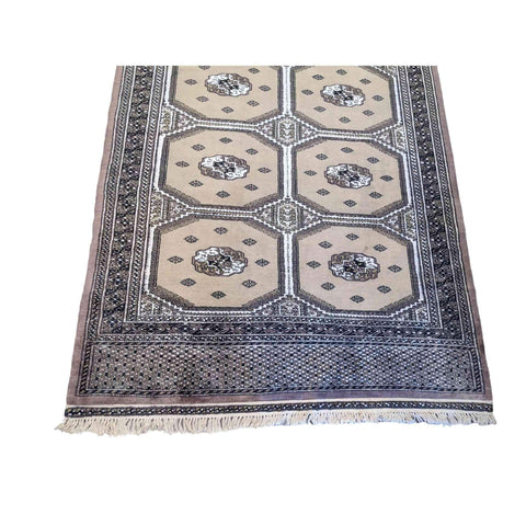 200 x 125 cm Silk and wool Pakistan Bukhara Modern Grey Rug - Rugmaster