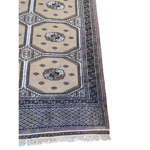 200 x 125 cm Silk and wool Pakistan Bukhara Modern Grey Rug - Rugmaster
