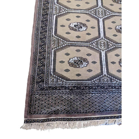 200 x 125 cm Silk and wool Pakistan Bukhara Modern Grey Rug - Rugmaster