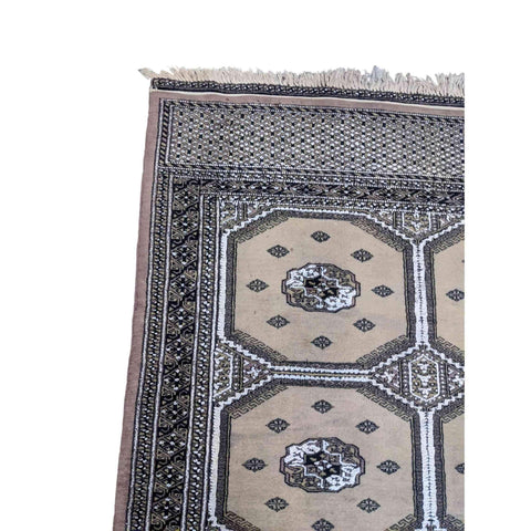 200 x 125 cm Silk and wool Pakistan Bukhara Modern Grey Rug - Rugmaster